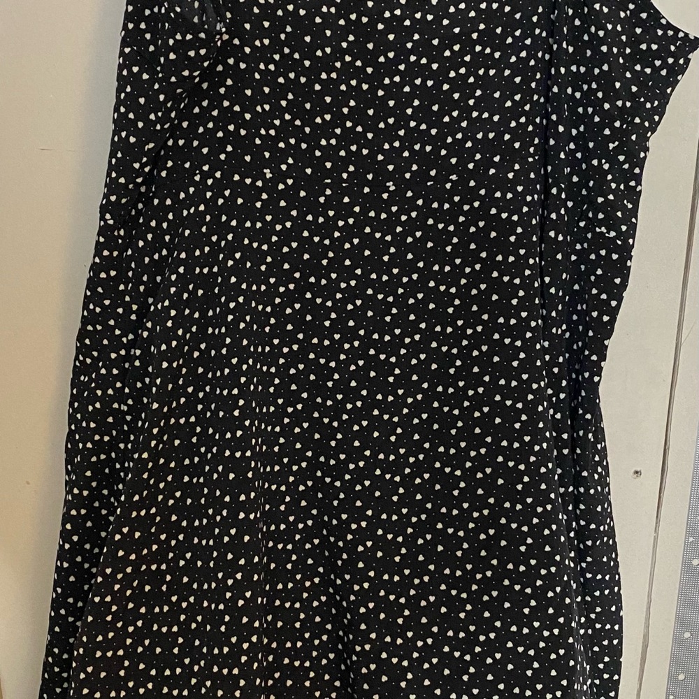 Swim cover up Black With White Hearts ruffled with tie women’s 2XL plus Sz SHEIN - Picture 4 of 7